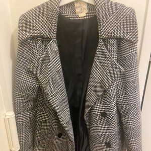 Double-breasted Patterned Wool Coat
